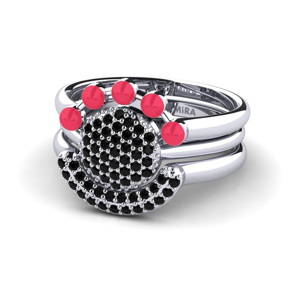 Schwarzer Onyx Stapelbarer Ring Koffer G