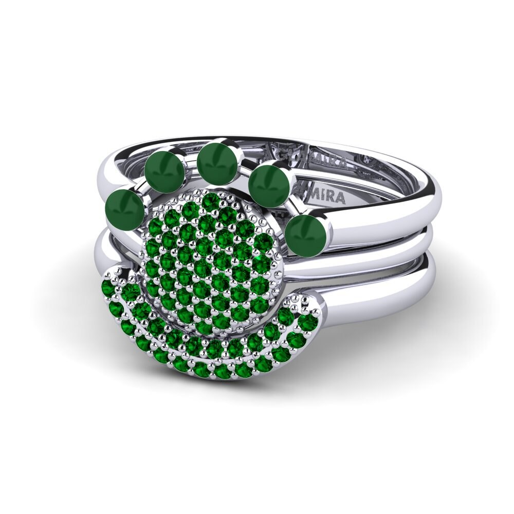 Zircone Verde Anello impilabile Koffer G