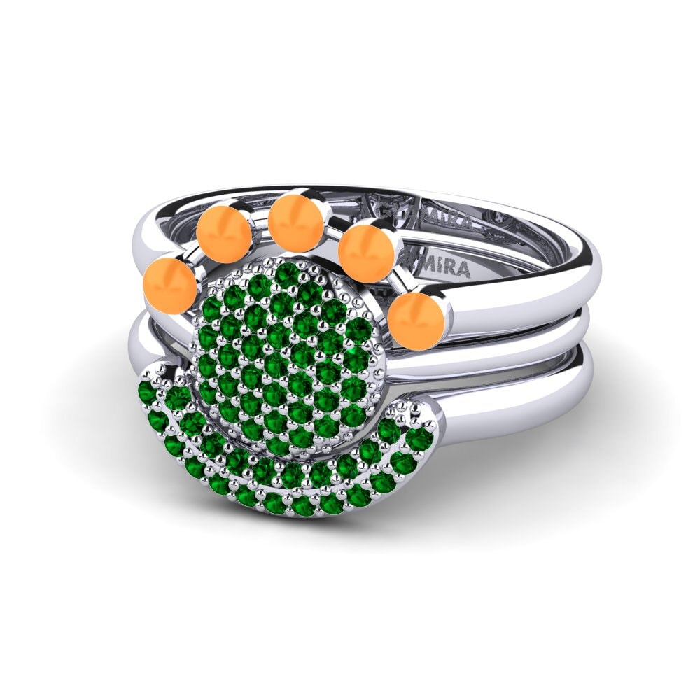 Grüner Zirkonia Stapelbarer Ring Koffer G