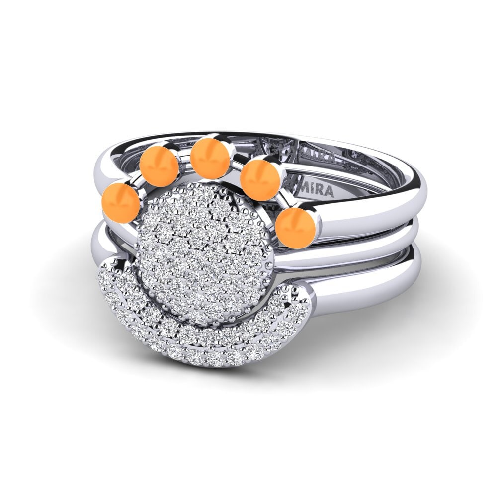 14ct White Gold Stackable Ring Koffer G