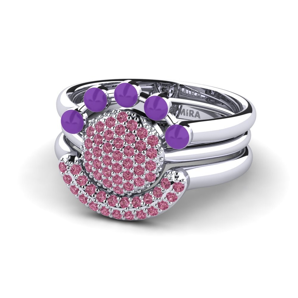 Granate Rhodolite Anillo apilable Koffer G