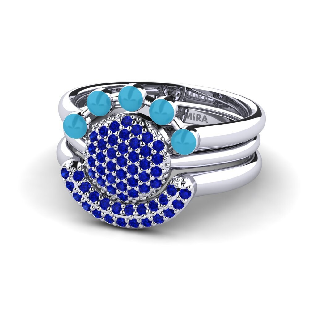 Saphir Stapelbarer Ring Koffer G