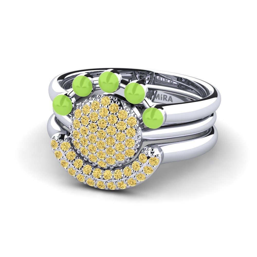 Gelber Diamant Stapelbarer Ring Koffer G