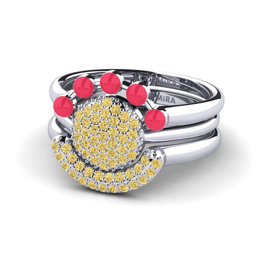 Gelber Diamant Stapelbarer Ring Koffer G