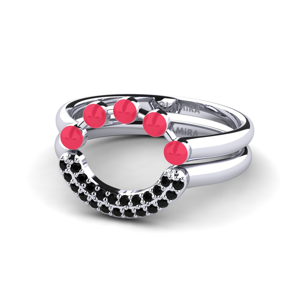 Schwarzer Onyx Stapelbarer Ring Koffer J