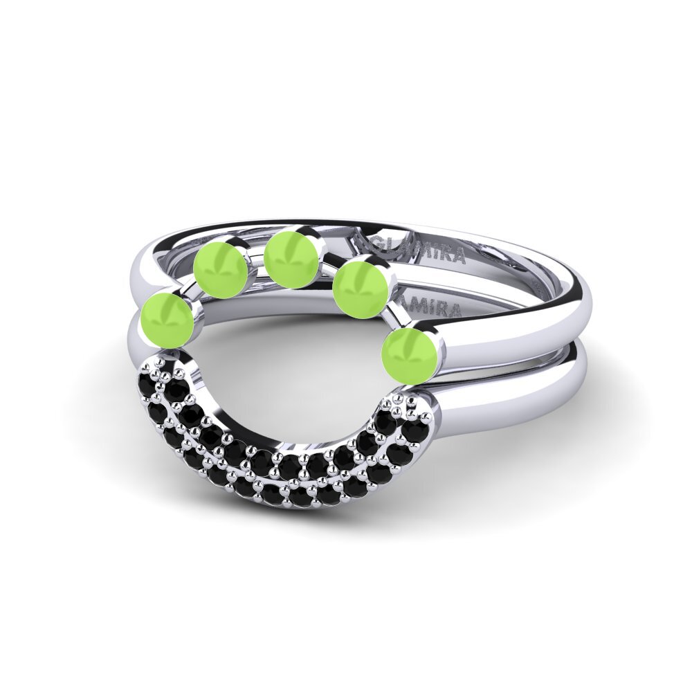 Schwarzer Saphir Stapelbarer Ring Koffer J