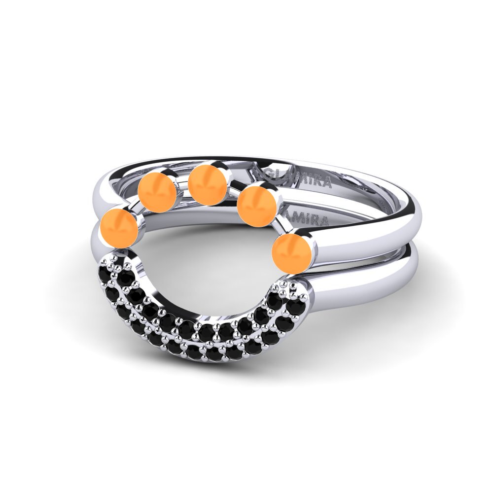 Schwarzer Saphir Stapelbarer Ring Koffer J
