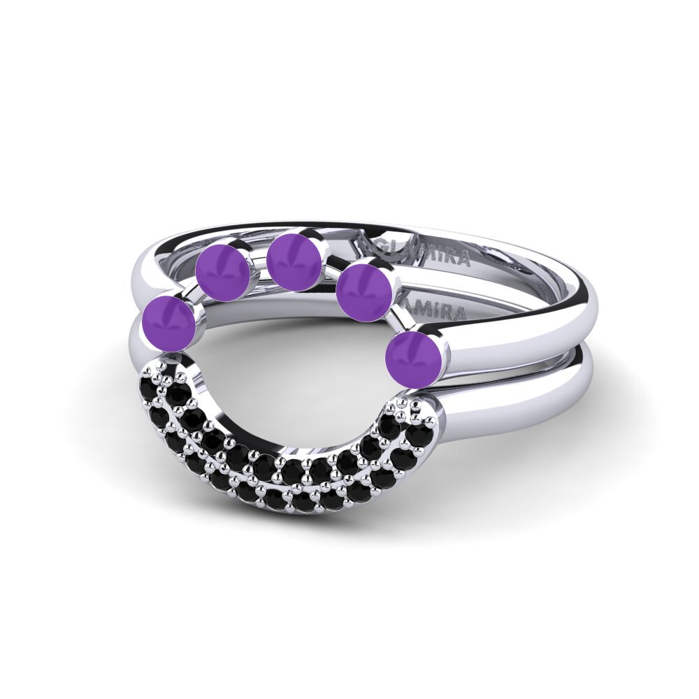 Zafiro negro Anillo apilable Koffer J