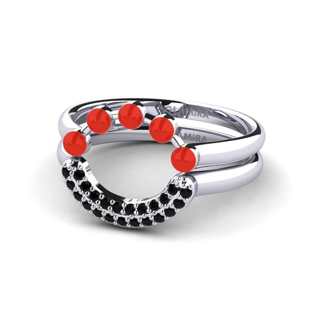 Zafiro negro Anillo apilable Koffer J