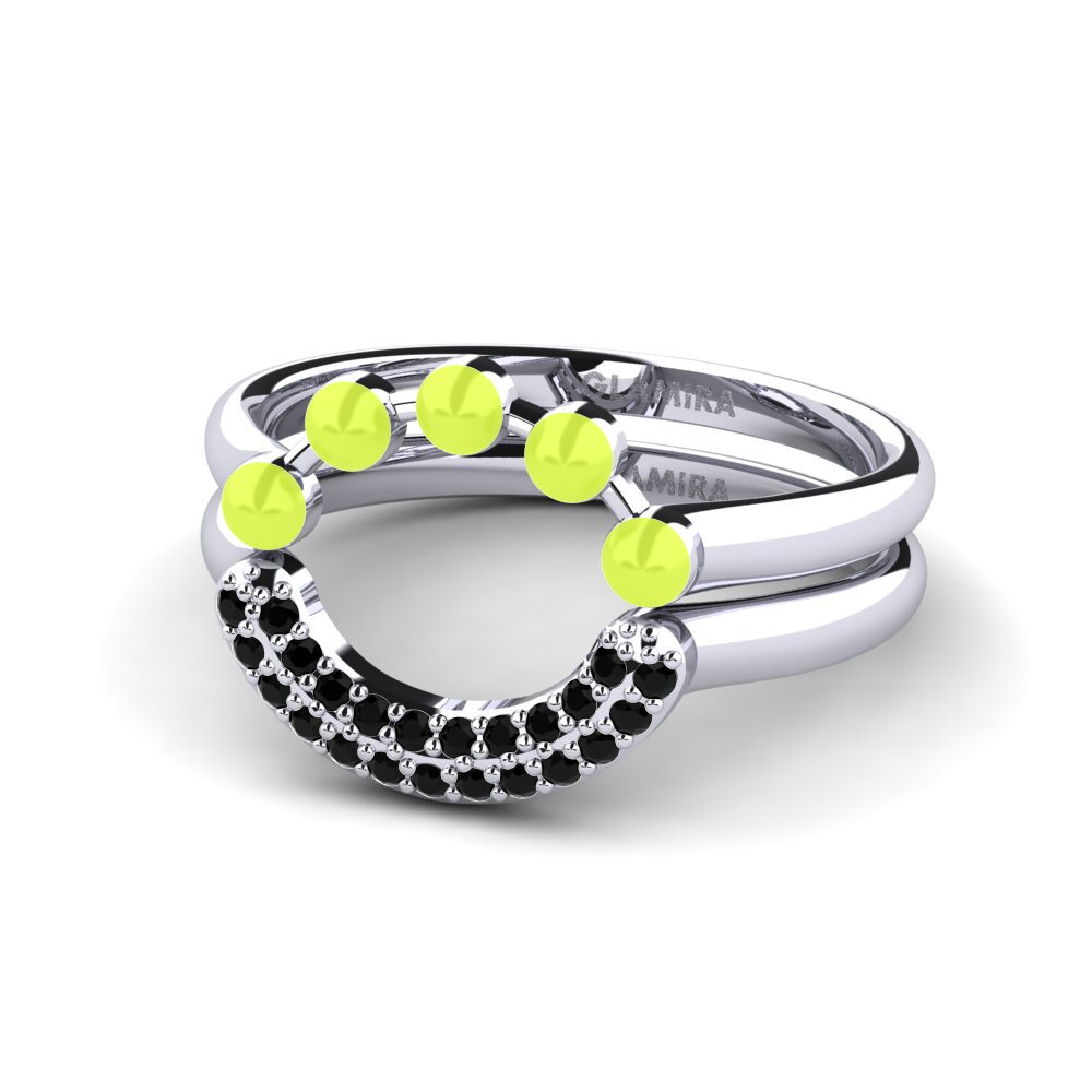 Schwarzer Diamant Stapelbarer Ring Koffer J