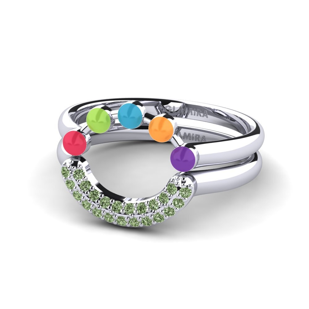 Grüner Diamant Stapelbarer Ring Koffer J