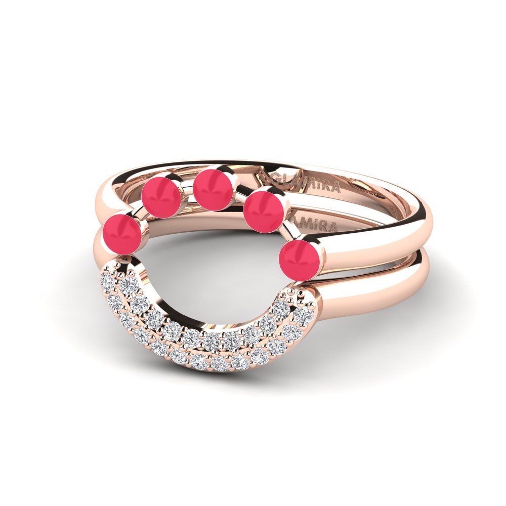 Rotgold 375 Stapelbarer Ring Koffer J