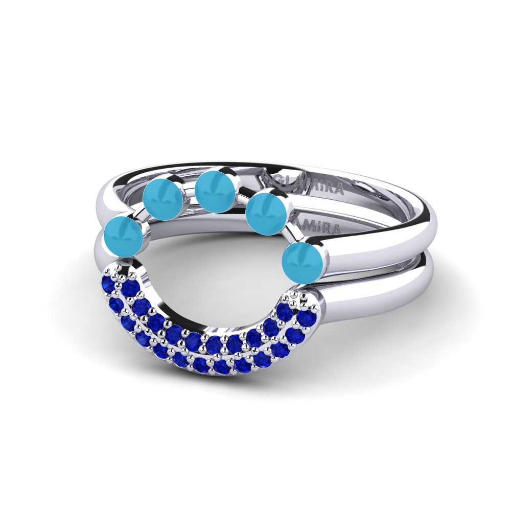 Saphir Stapelbarer Ring Koffer J