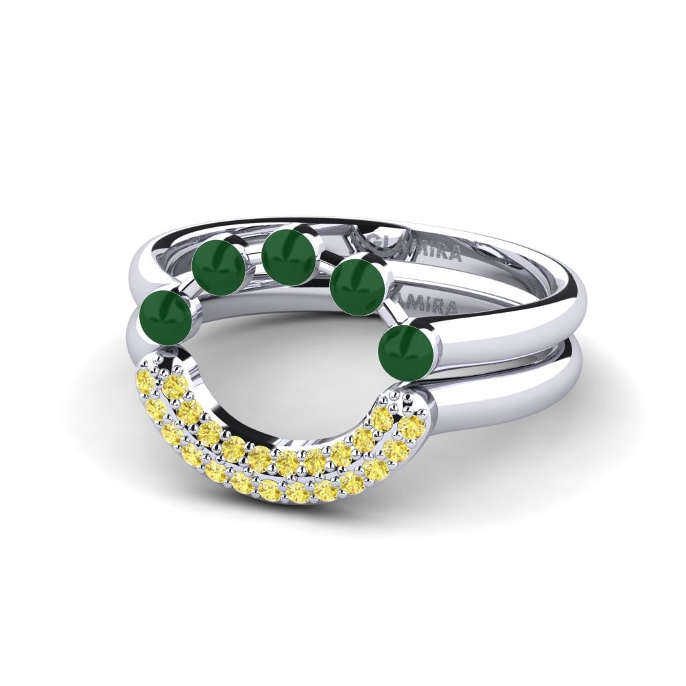 Gelber Saphir Stapelbarer Ring Koffer J
