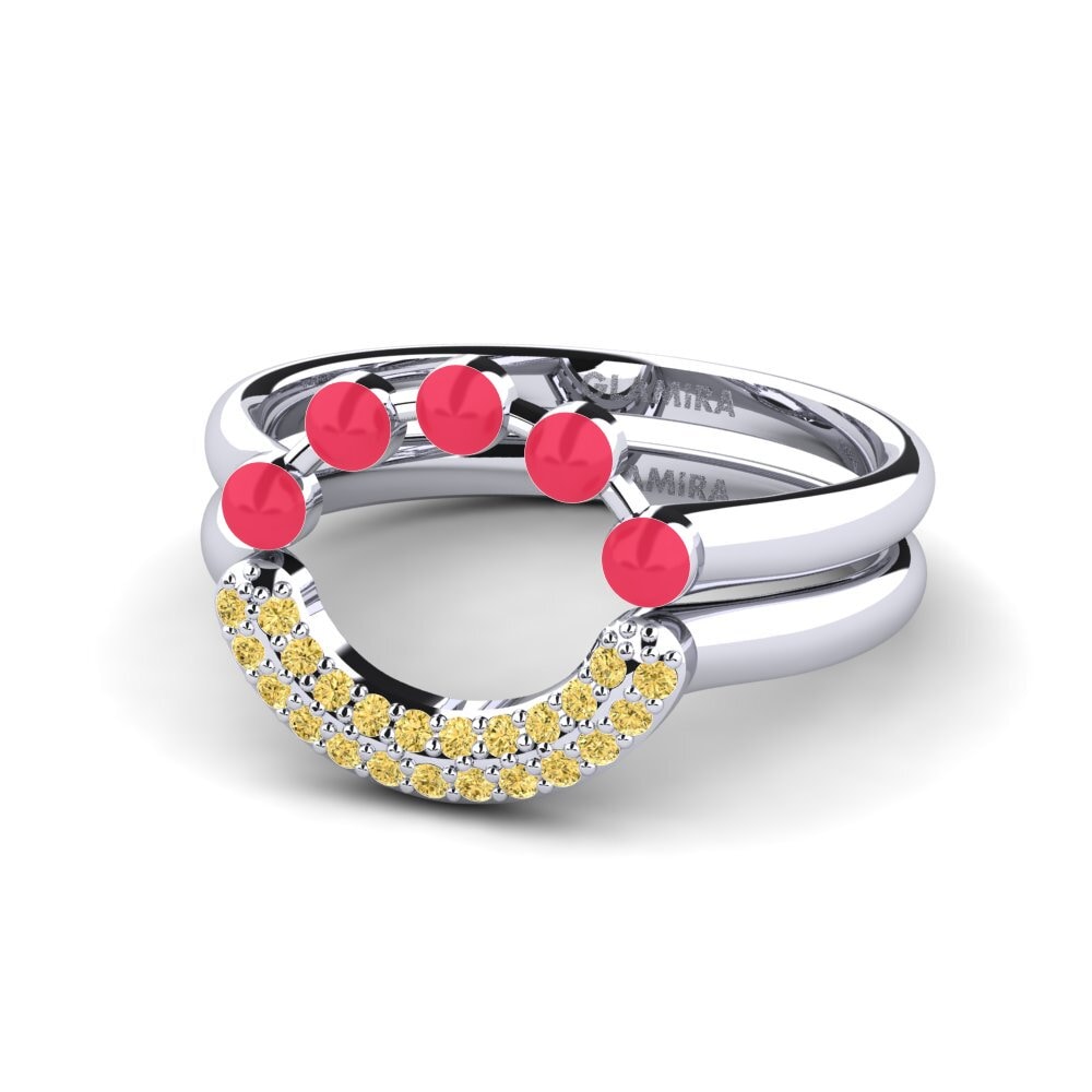Gelber Diamant Stapelbarer Ring Koffer J
