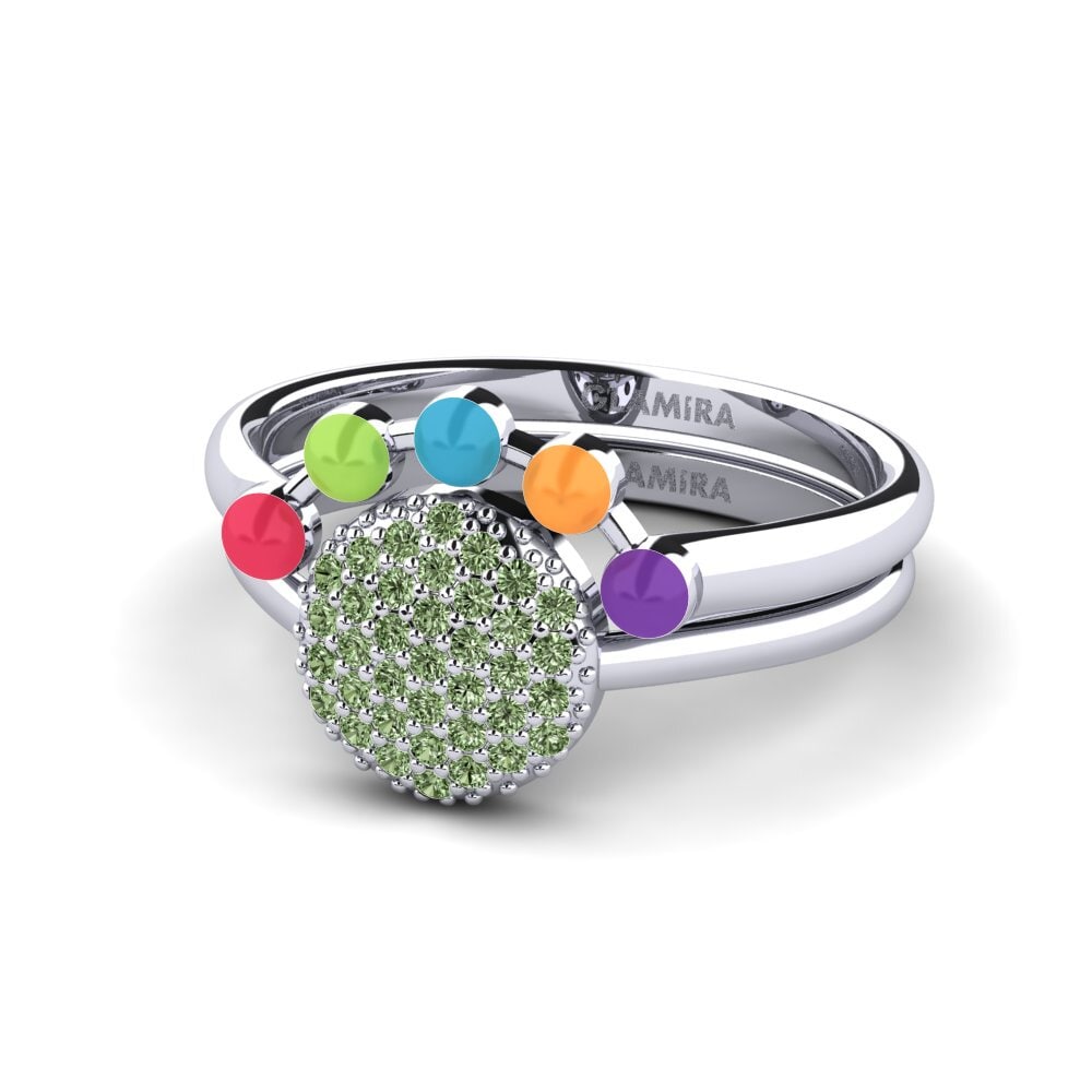 Grüner Diamant Stapelbarer Ring Koffer K