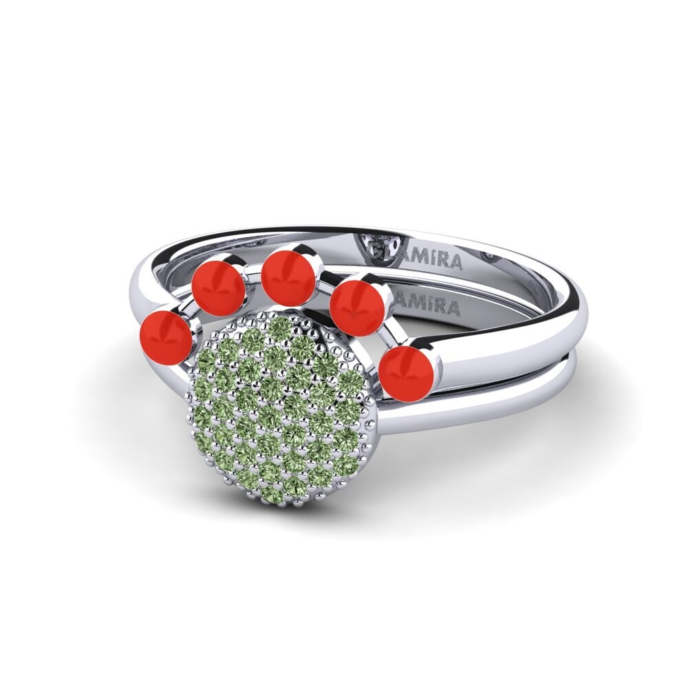 Grüner Diamant Stapelbarer Ring Koffer K