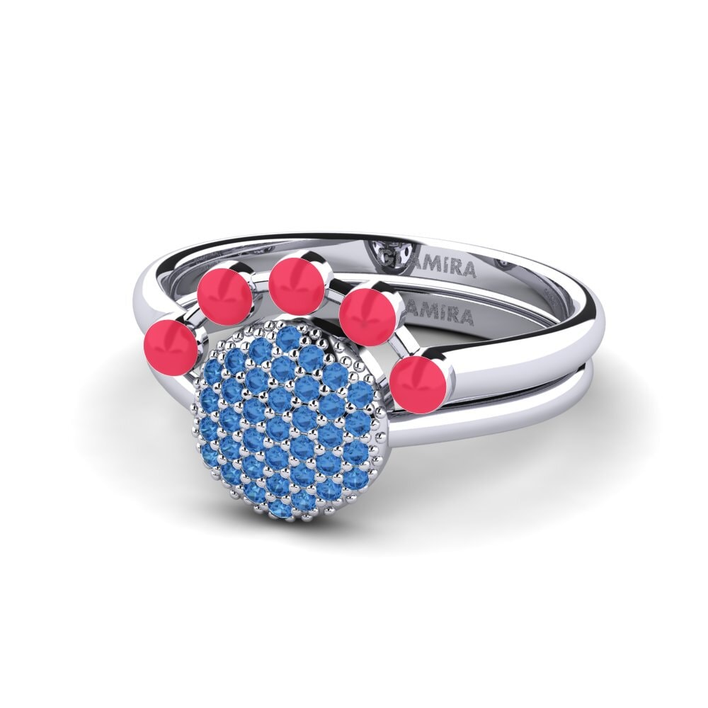 Dunkelblauer Zirkonia Stapelbarer Ring Koffer K