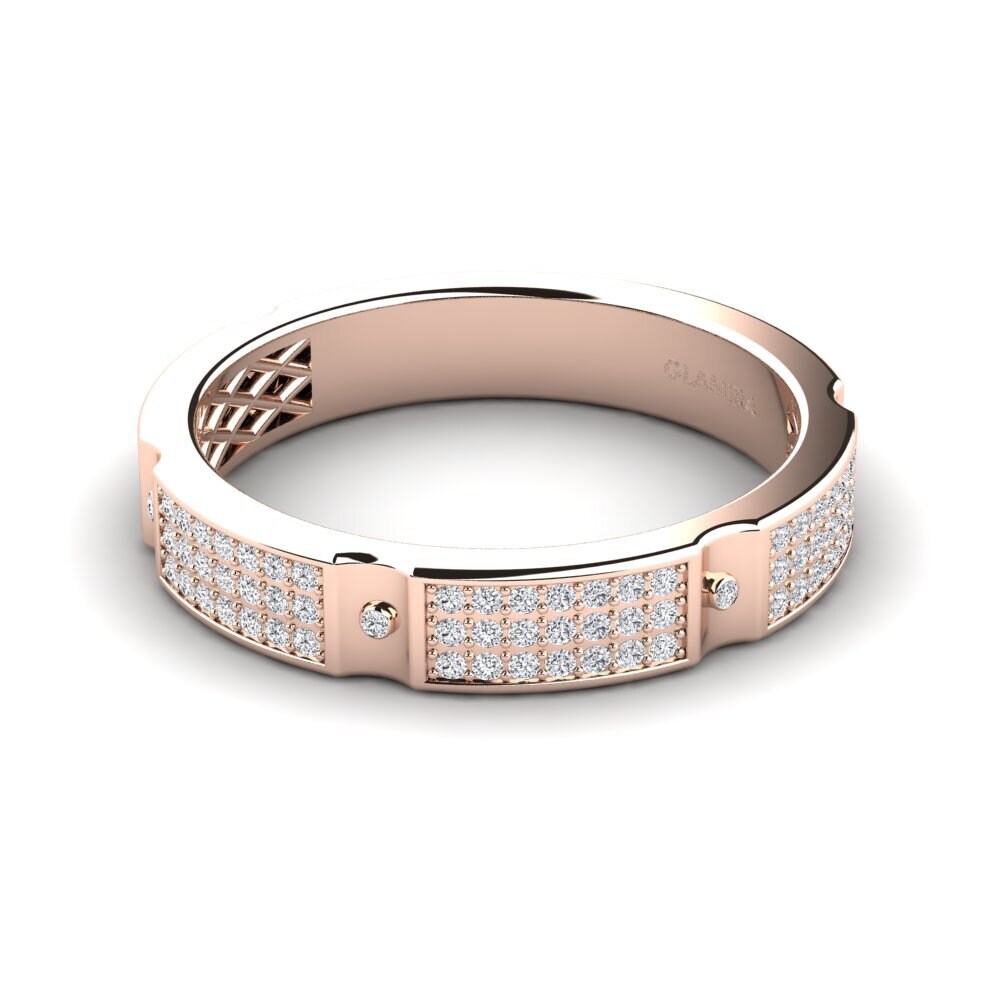 Oro Rosso 750 Diamante Anello da uomo Komala
