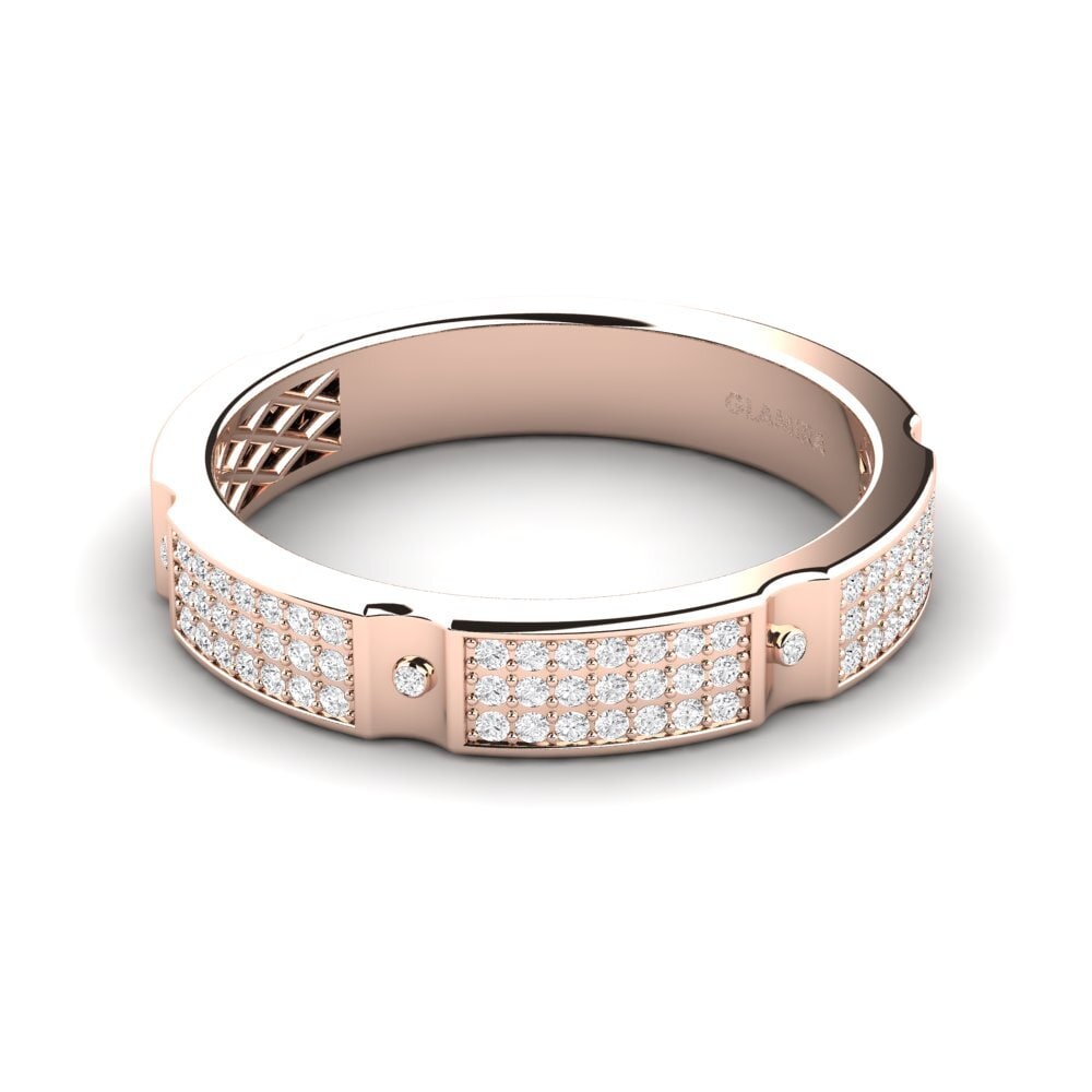 14ct Rose Gold White sapphire Men's Ring Komala