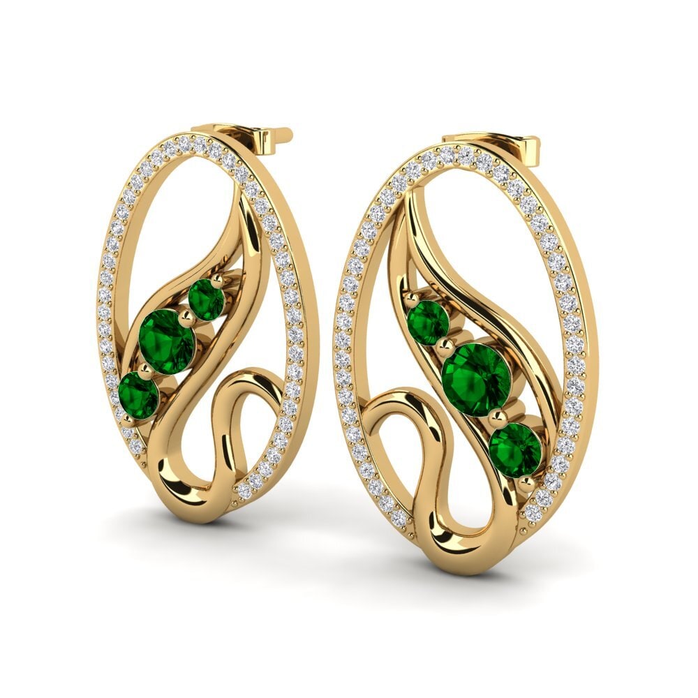 Đá Zirconia Xanh Bông tai nữ Konkana