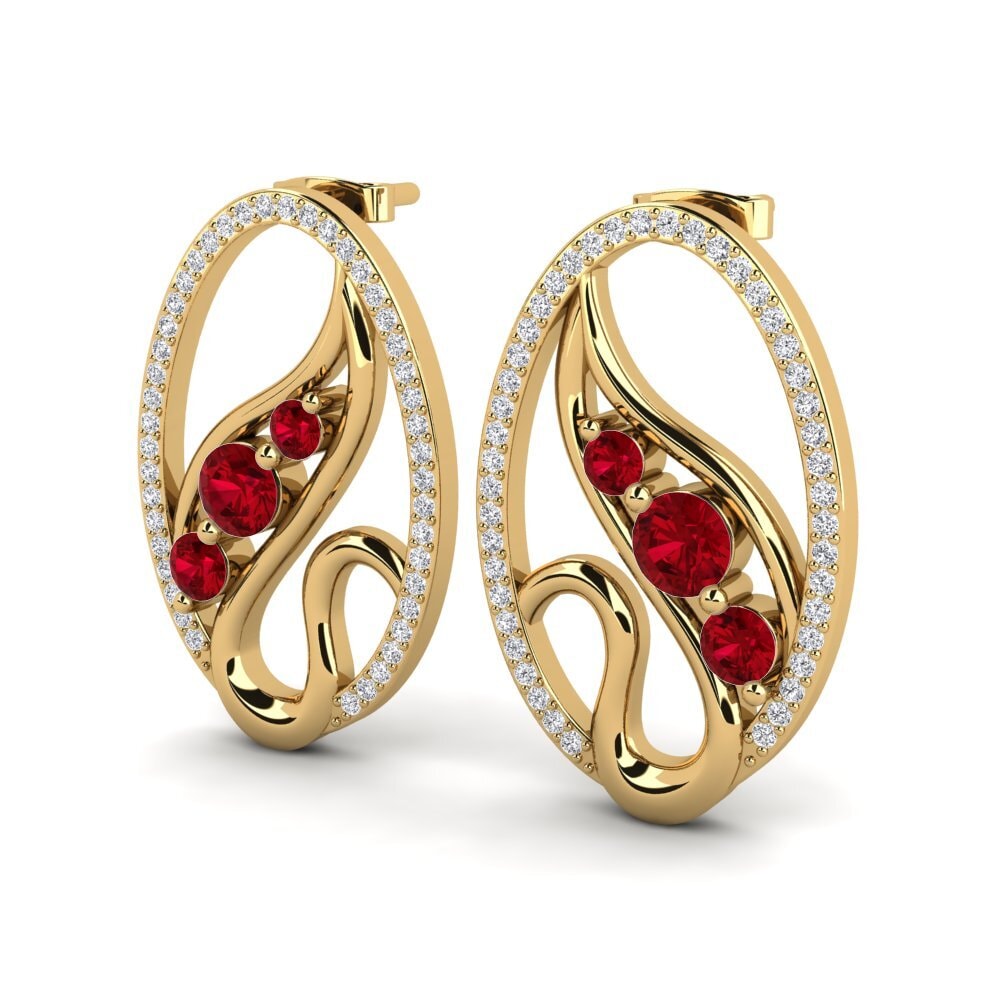 Đá Zirconia Đỏ Bông tai nữ Konkana