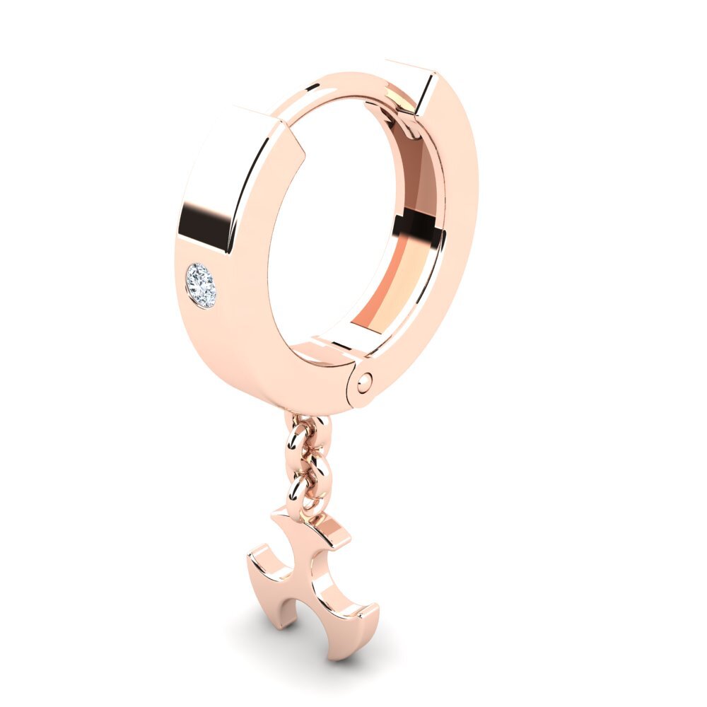 14k Oro Rosa Diamante cultivado en laboratorio Pendiente para hombre Konsta