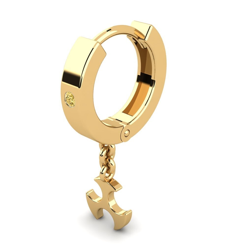 18k Oro Amarillo Diamante Amarillo Pendiente para hombre Konsta