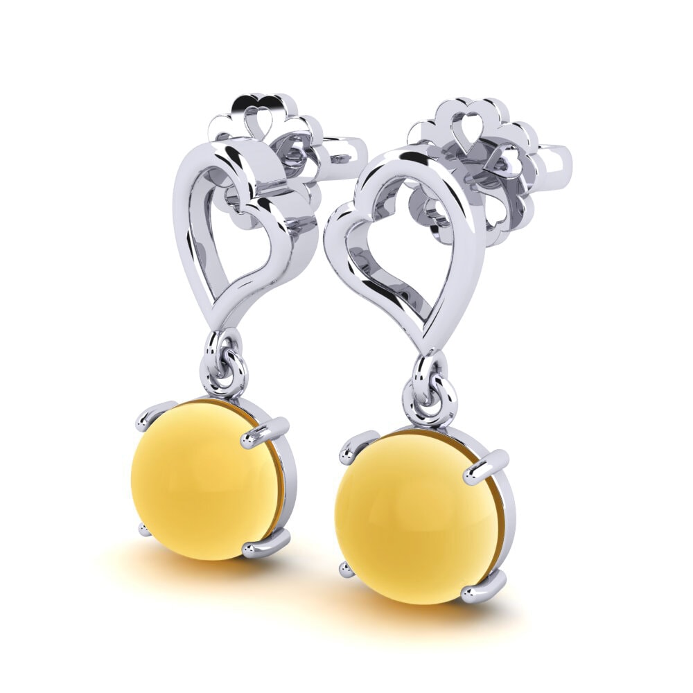 Palladium 950 Citrine Boucle d'oreille femme Kostenka