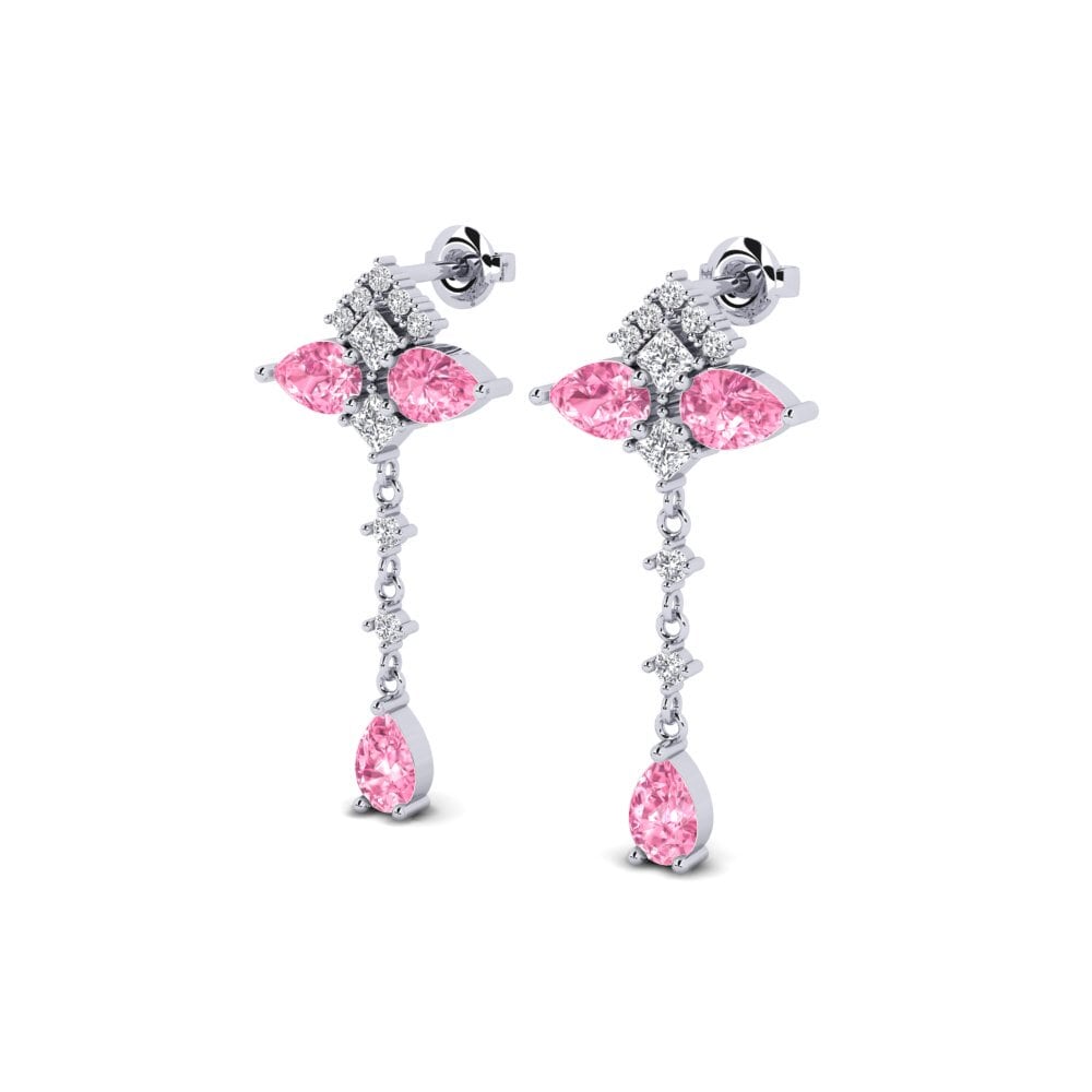 Saphir Rose Boucle d'oreille femme Kounoupoi