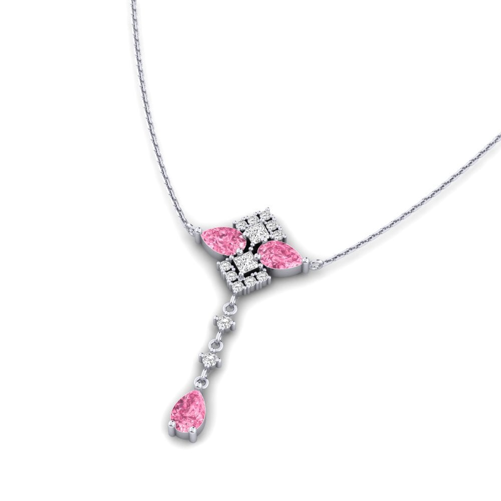 Pink Sapphire Women's Necklace Kounoupoi