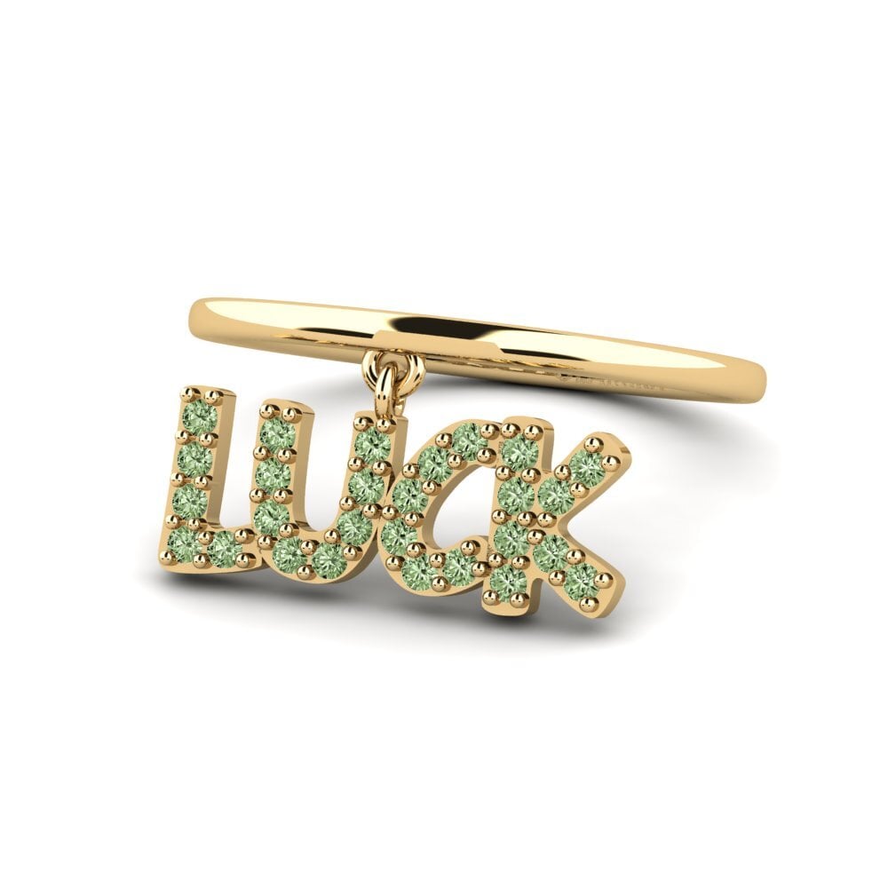 Diamante Verde Anel Krage