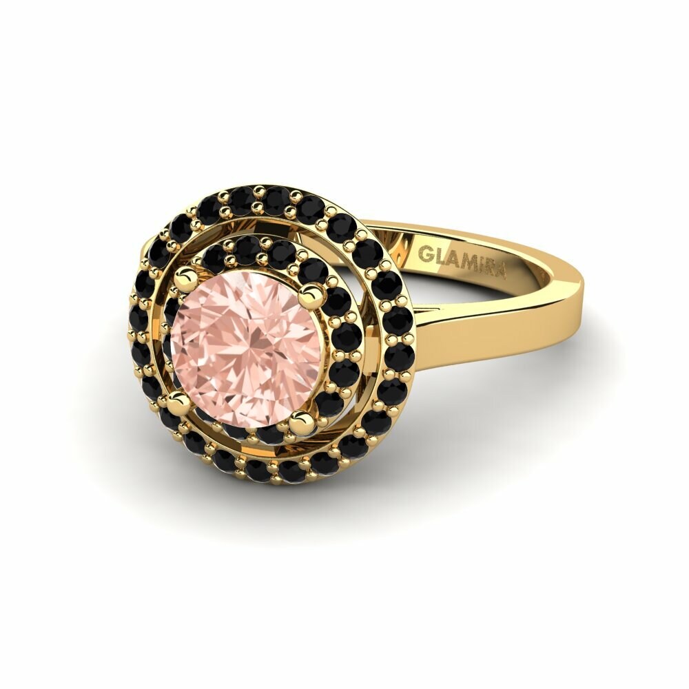 14K Geel Goud Rond Morganiet Verlovingsring Krait