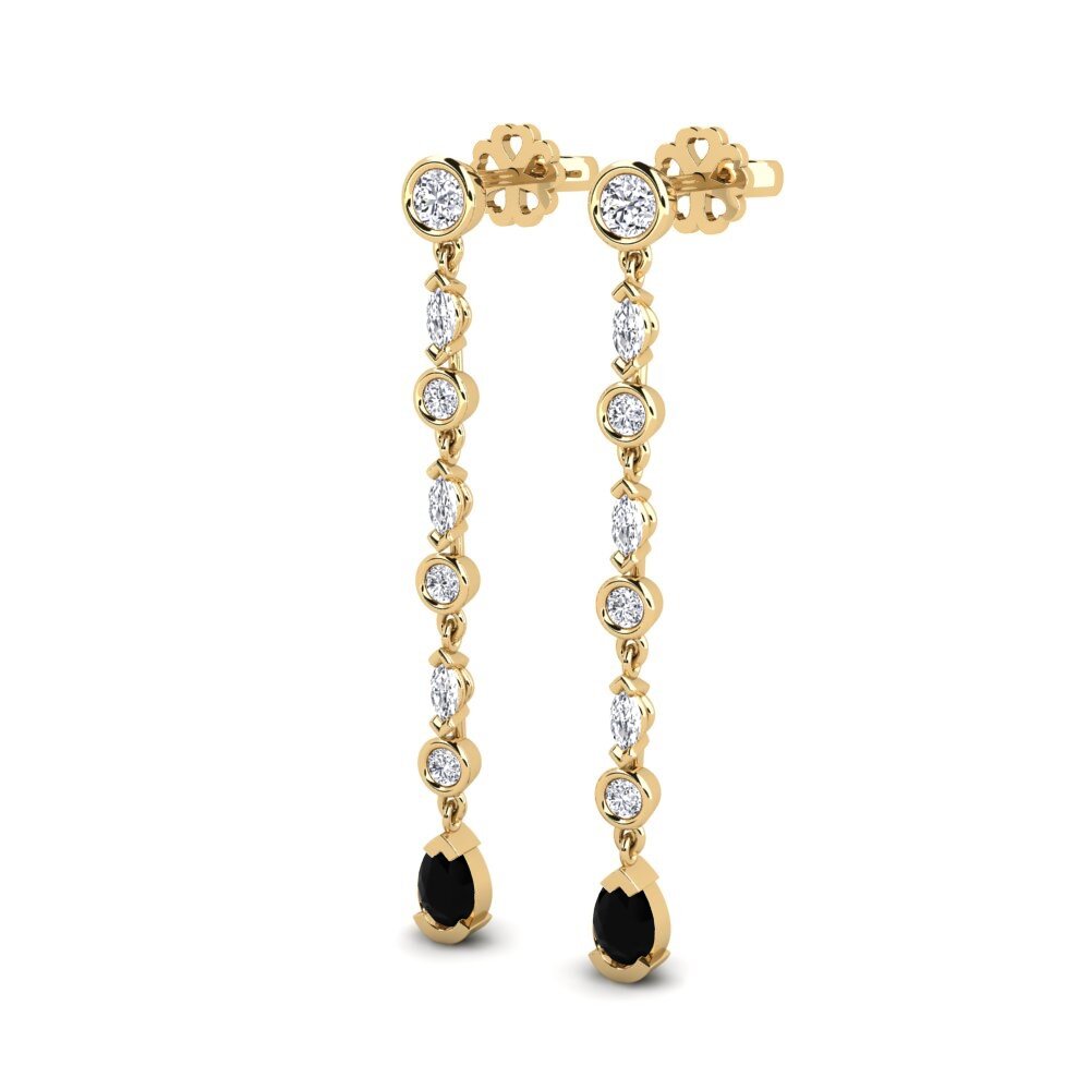 Saphir noir SYLVIE Boucles D'oreilles Kreise