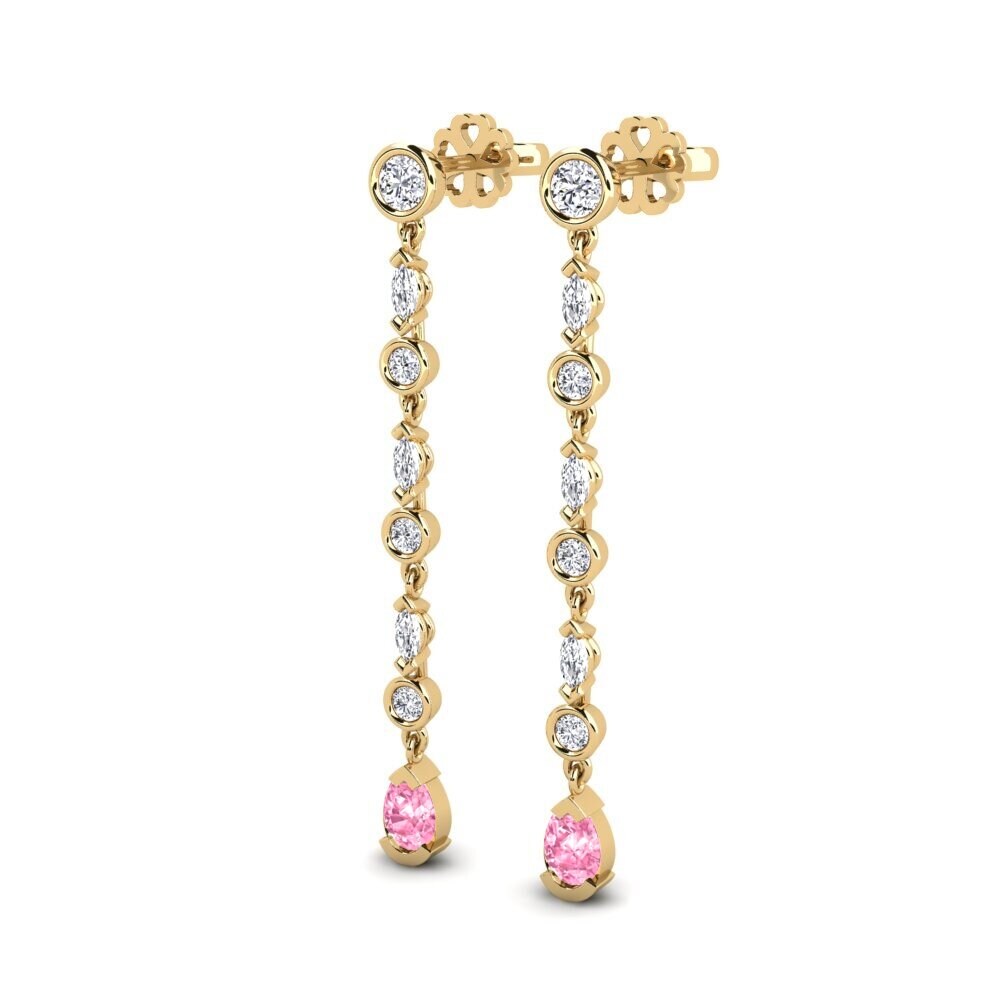 Saphir Rose SYLVIE Boucles D'oreilles Kreise