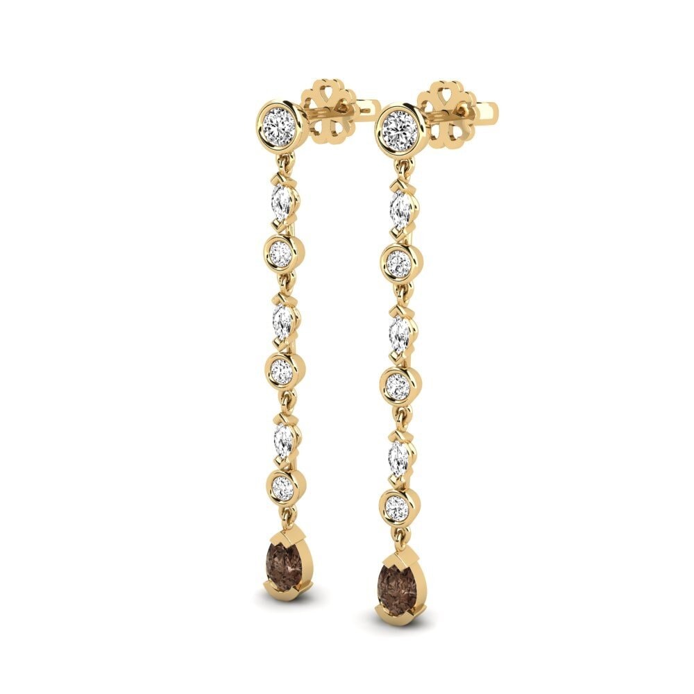 Quartz Fumé SYLVIE Boucles D'oreilles Kreise