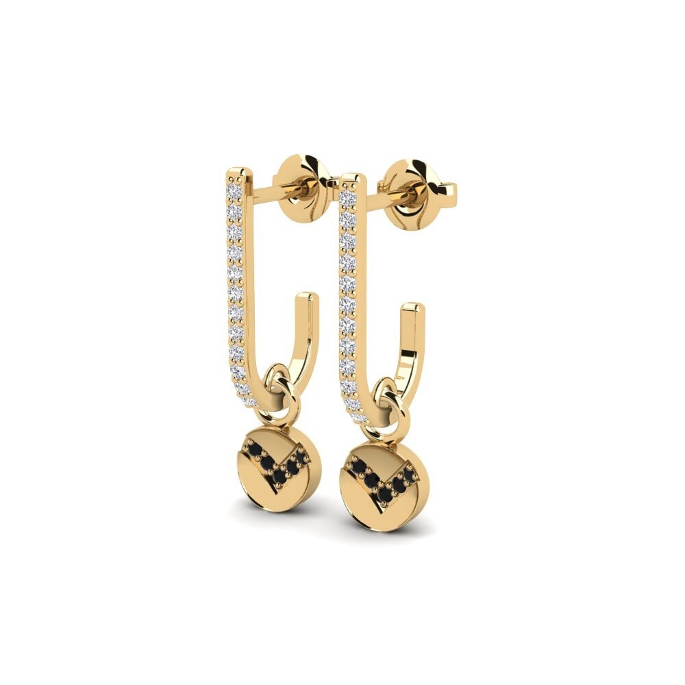 Diamante Negro Pendiente de mujer Kresanica