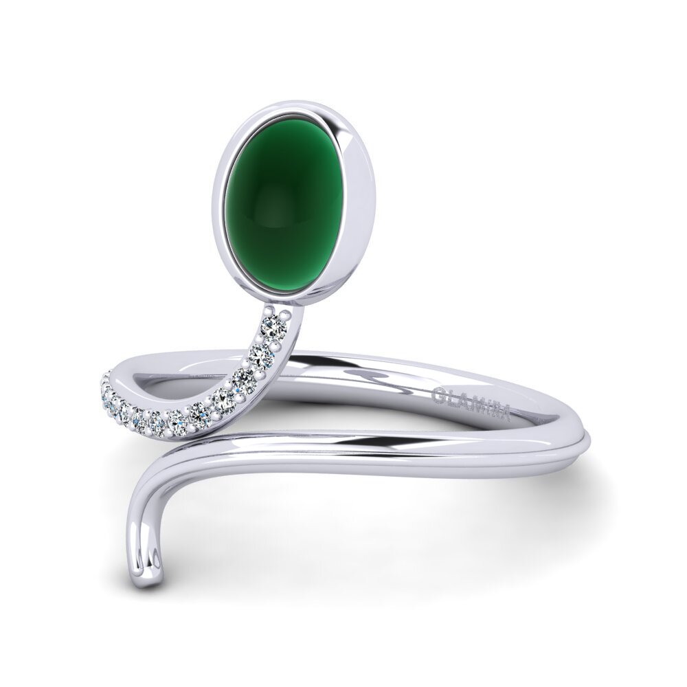 950 Palladium Cabochon Emerald Ring Kristelle