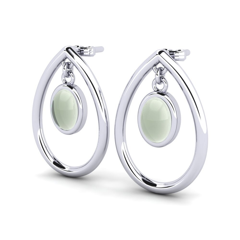Cabochon Green Amethyst Women's Earring Kristien