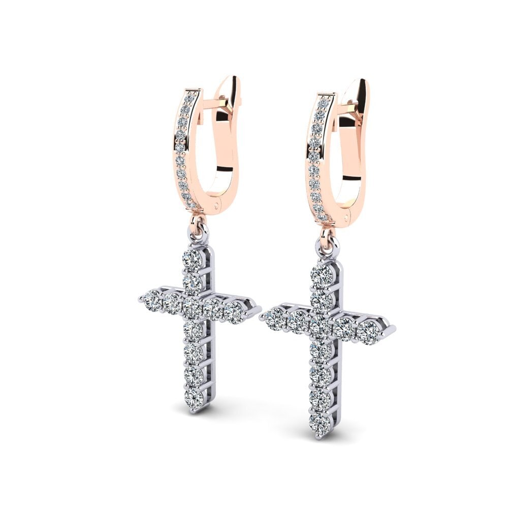 9k Oro Rosa & Blanco Pendiente de mujer Kritou