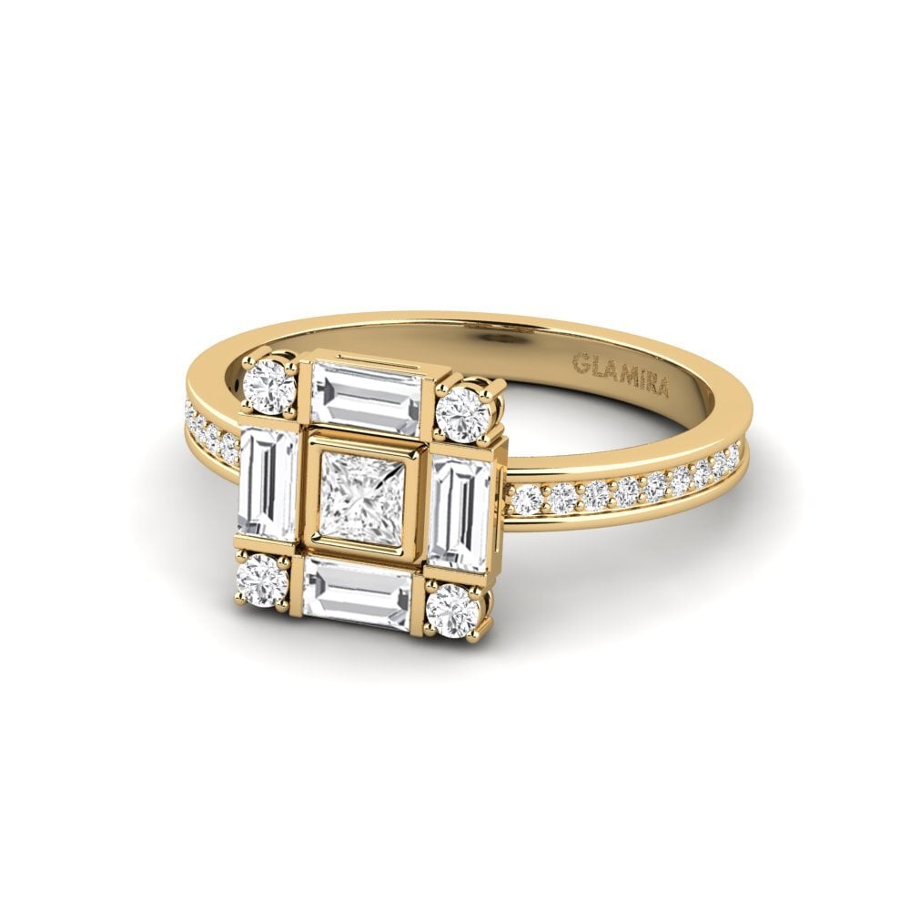 Zafiro blanco Anillo de compromiso Kritoure