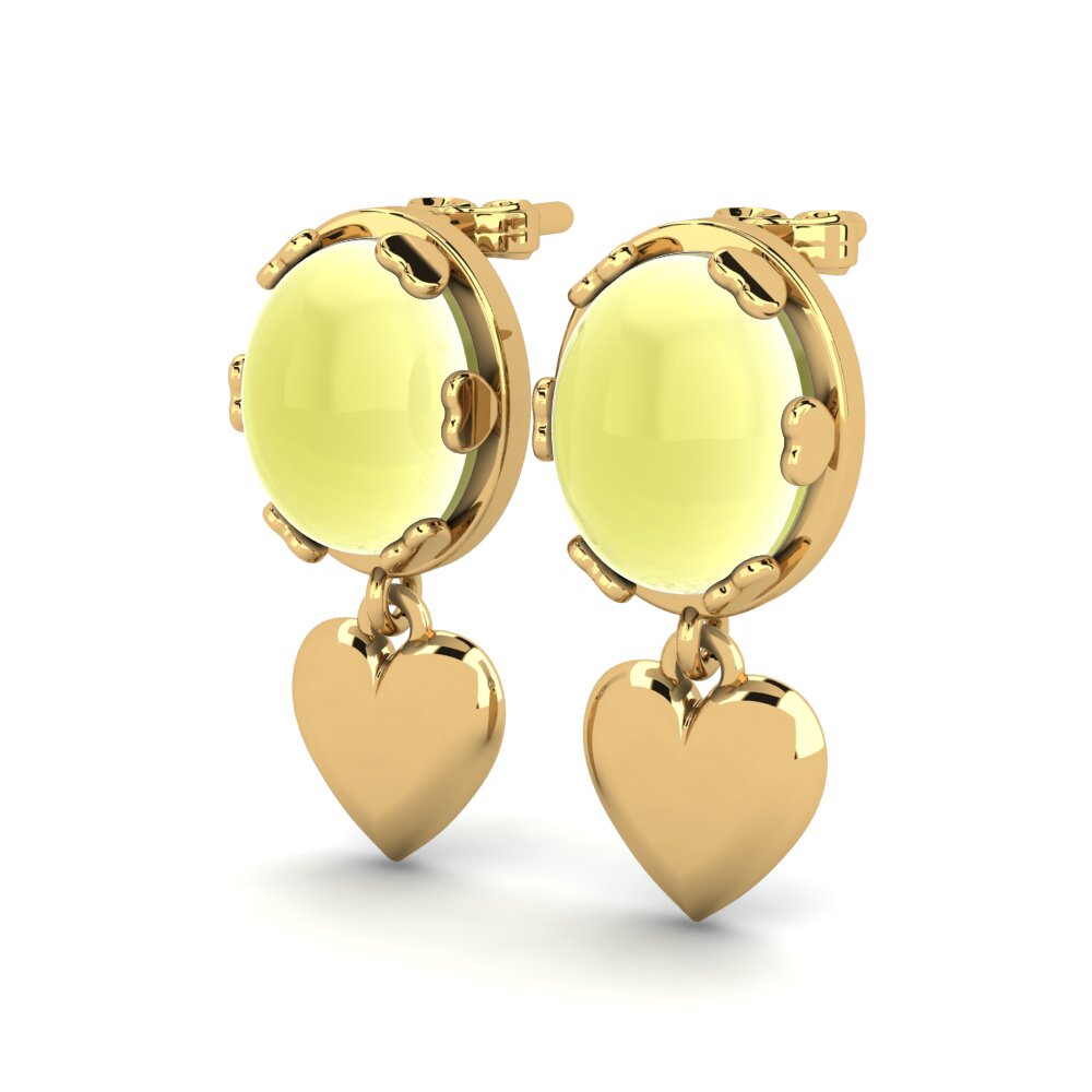 Cabochon Lemon Topaz Women's Earring Krystil