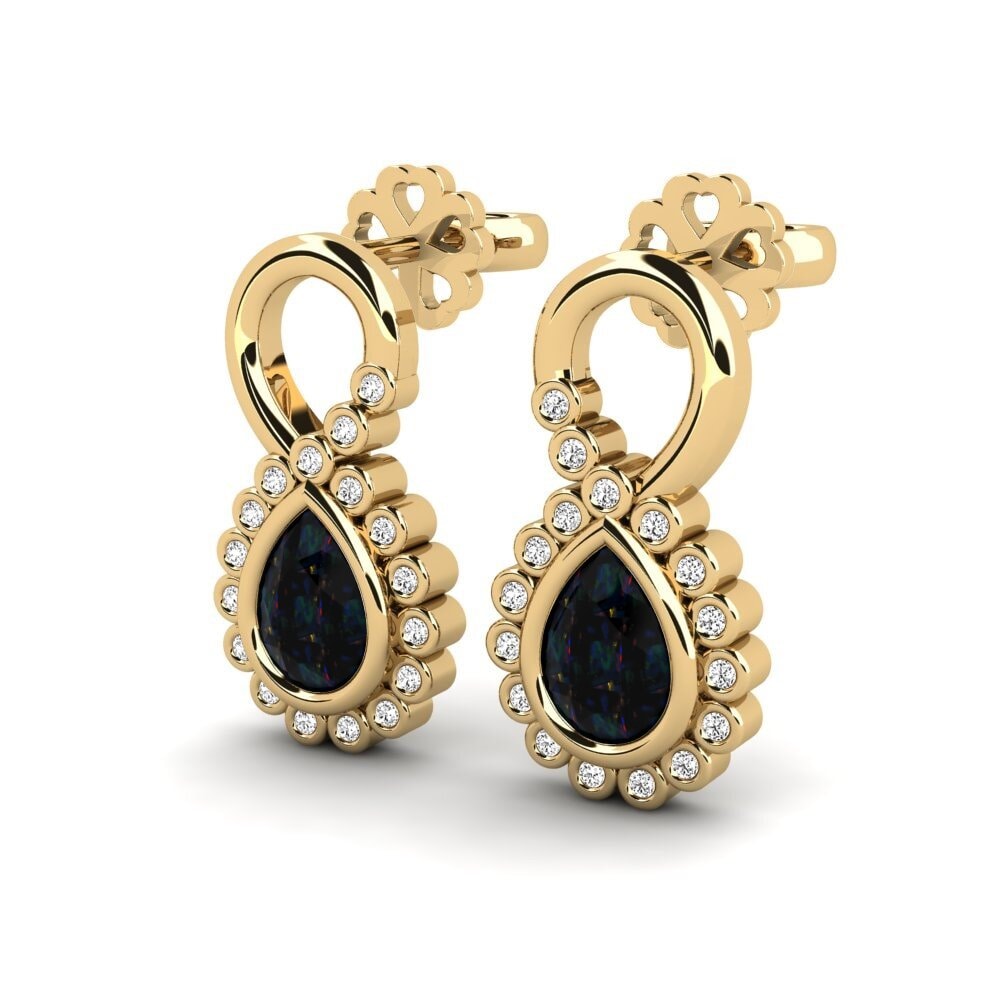 Đá Opal Đen Bông tai nữ Kukutana