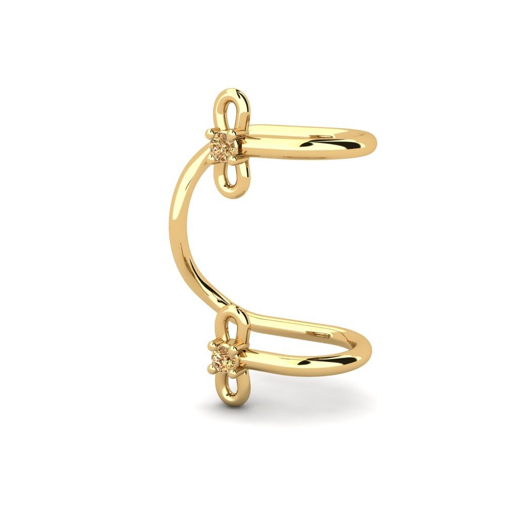 Oro Giallo 750 Diamante Marrone Orecchino da donna Kula