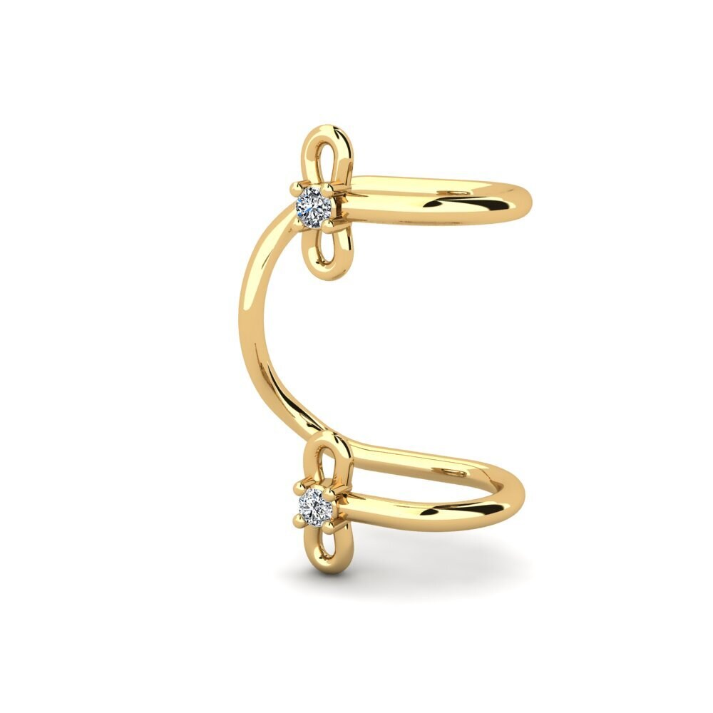 14ct Yellow Gold Zirconia Women's Earring Kula