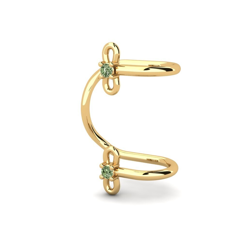 14ct Yellow Gold Green Diamond Women's Earring Kula