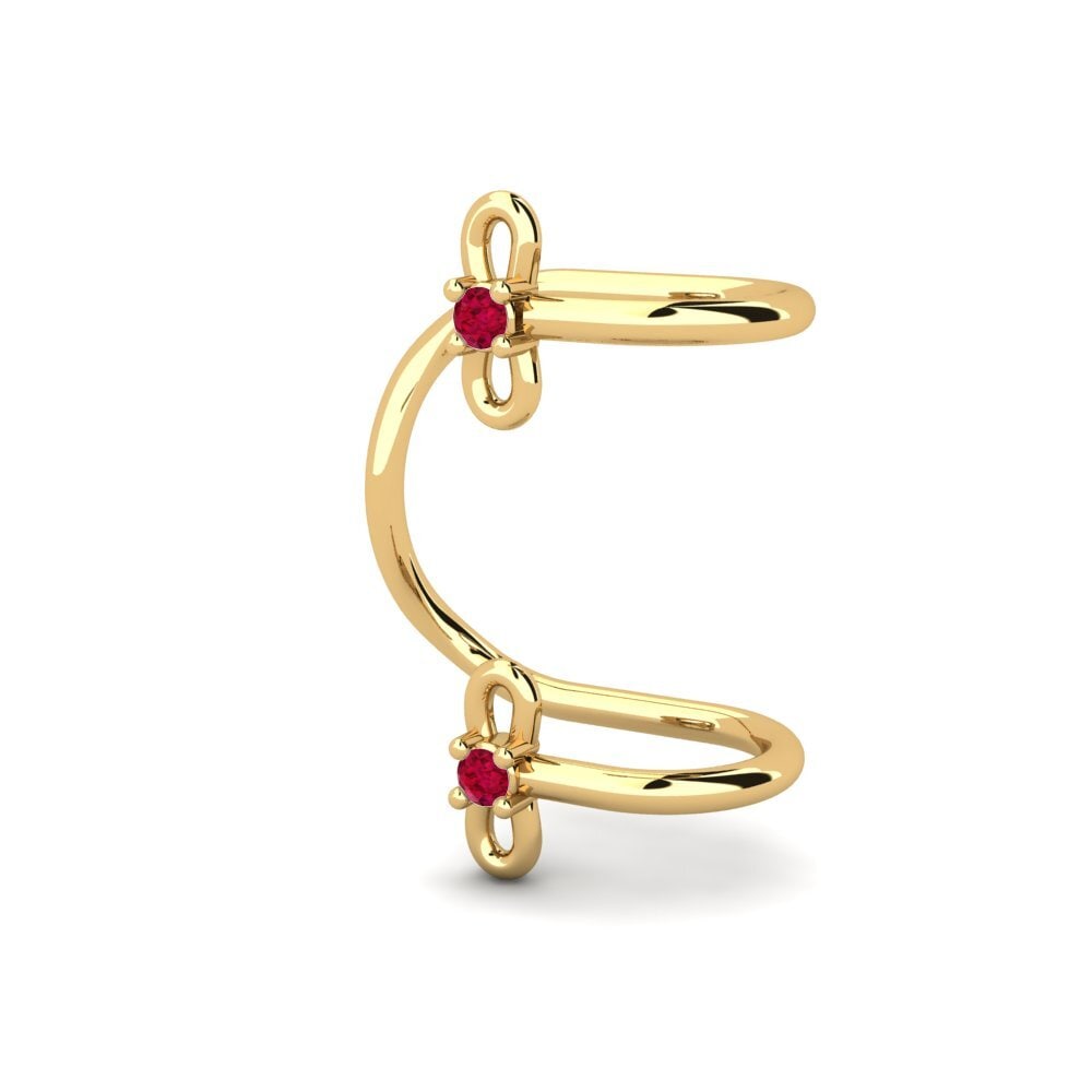 9ct Yellow Gold Ruby Women's Earring Kula