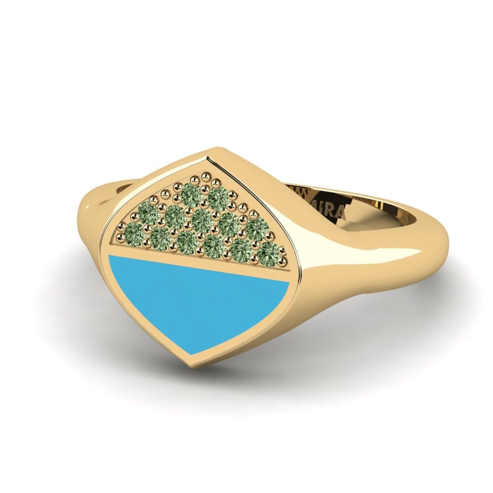 Grüner Diamant Pinker Ring Kundern