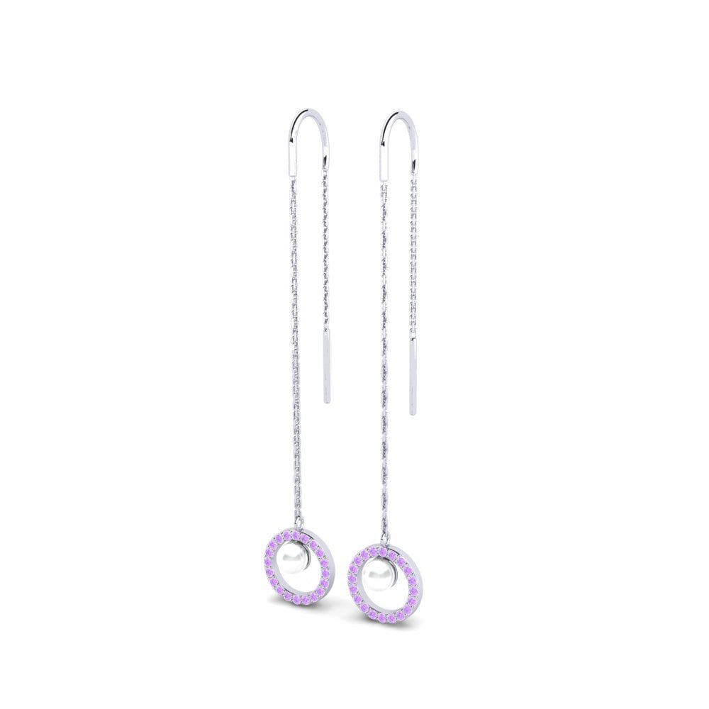 Weißgold 750 Amethyst Damen ohrring Kusakaniza