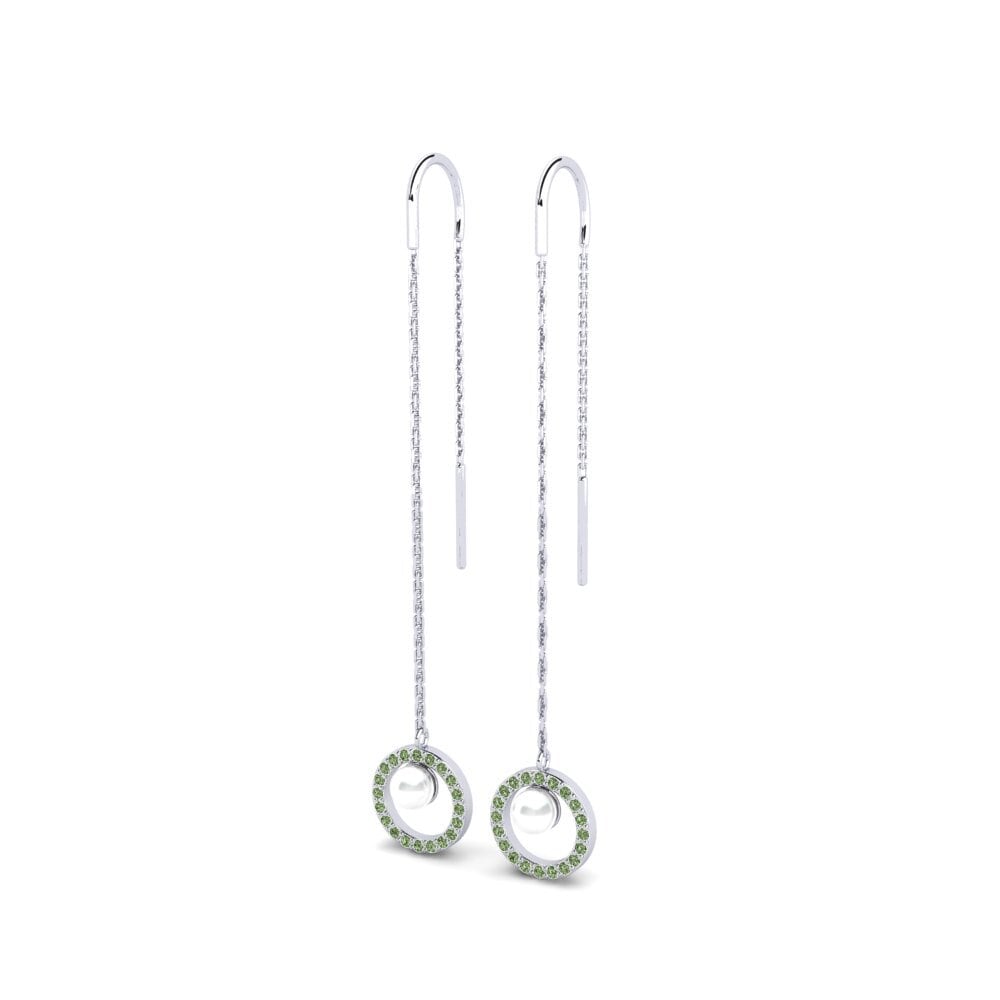 950 Platin Grüner Diamant Damen ohrring Kusakaniza